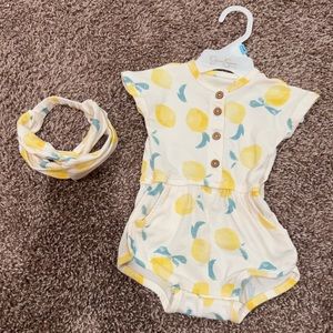 Baby girl lemon outfit. Brand new. Never worn.